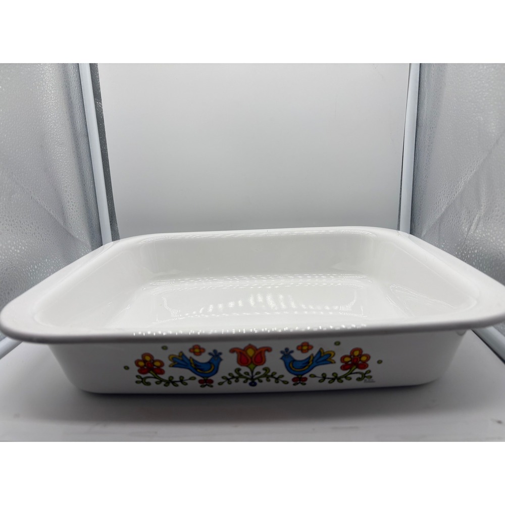 Vtg Corning Ware Country Festival Lasagna Pan Roaster Baking Dish 12.25x10.25